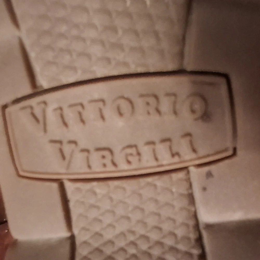 Vittorio Virgili Men Embroidery Shoes Beige Suede Loafers Italy Size EU41/US 8